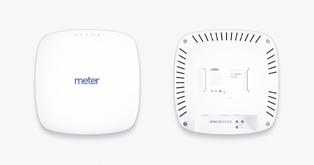 Ubiquiti UniFi ceiling-mounted wireless access point showing front and back design for enterprise WiFi