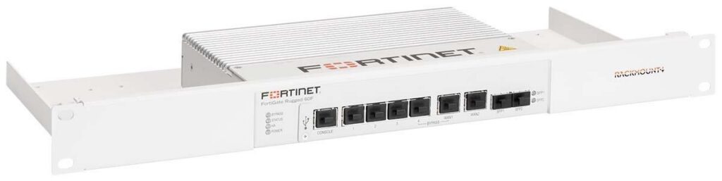 Industrial-grade Fortinet firewall device designed for harsh environments and secure connectivity